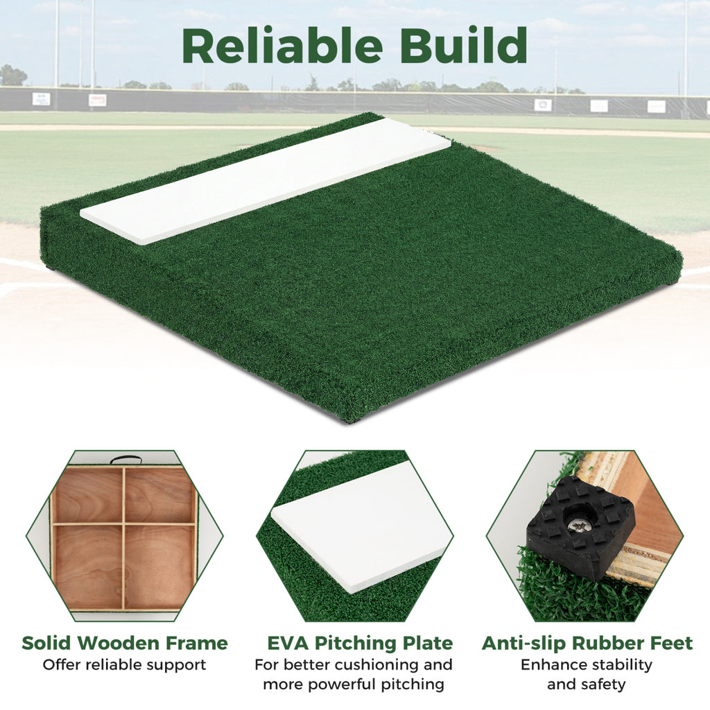 Portable Baseball Pitching Mound with EVA Landing Plate & Carry Handle