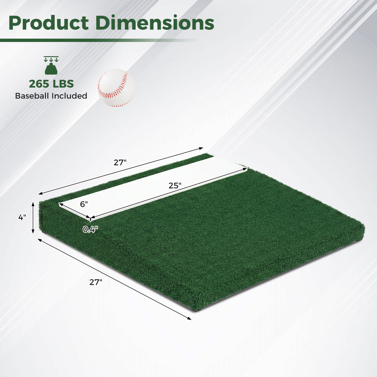Portable Baseball Pitching Mound with EVA Landing Plate & Carry Handle