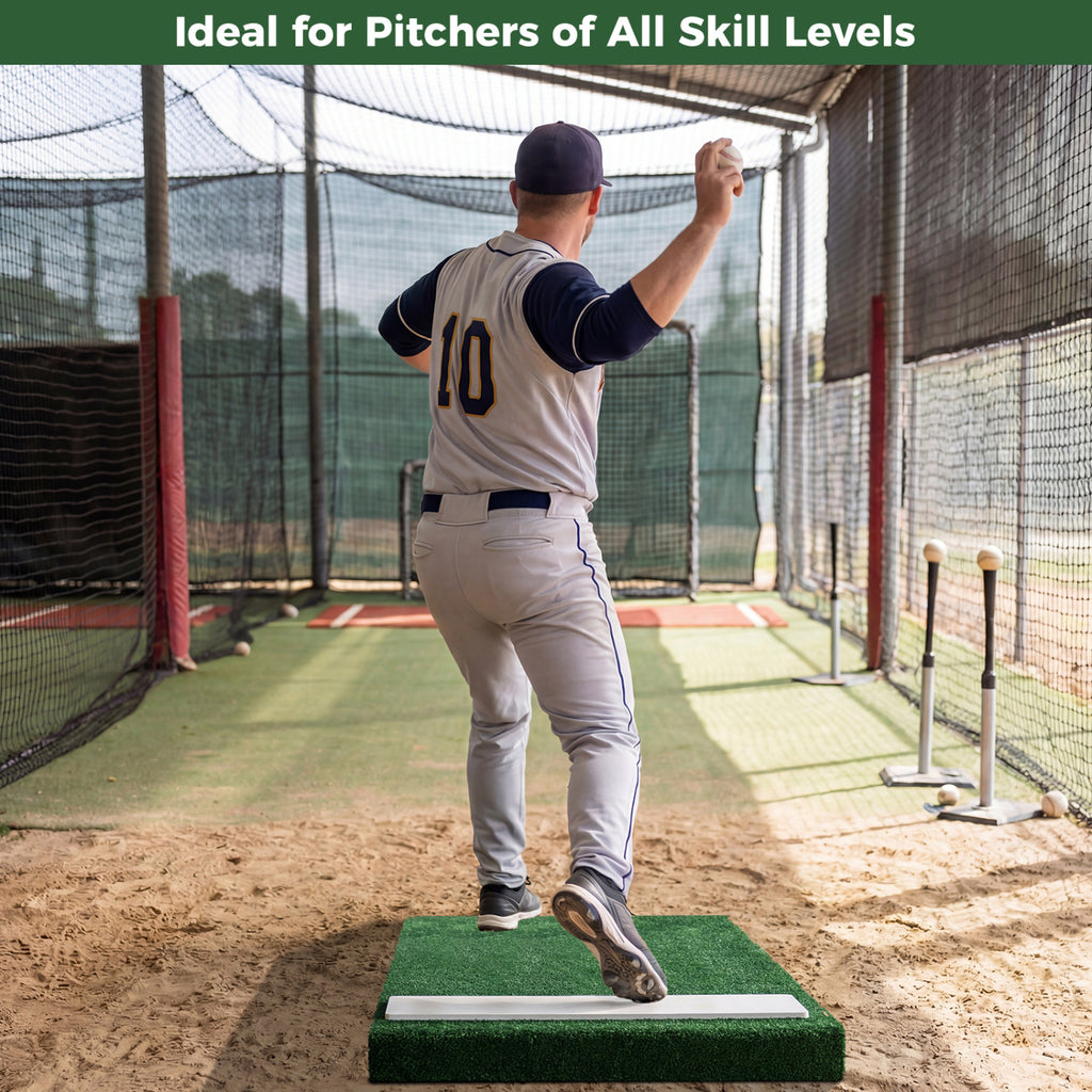 Portable Baseball Pitching Mound with EVA Landing Plate & Carry Handle