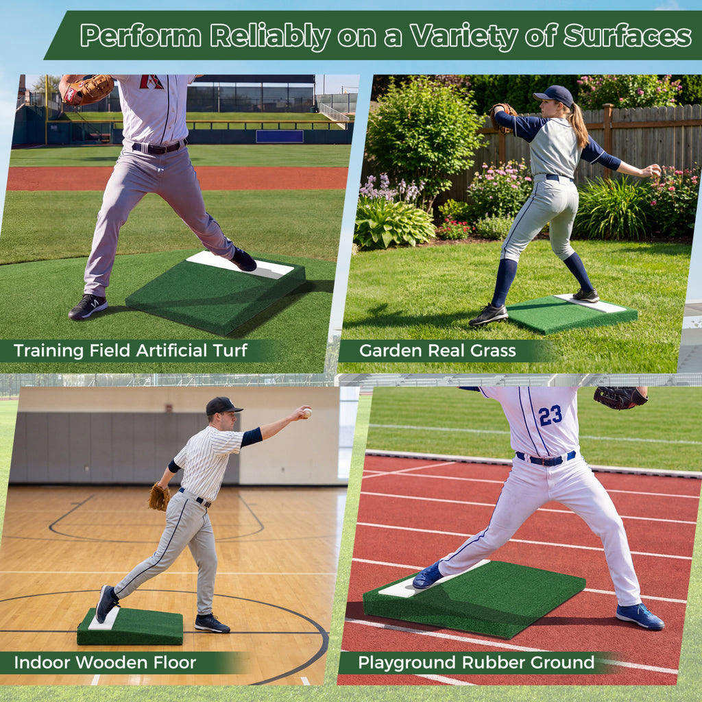 Portable Baseball Pitching Mound with EVA Landing Plate & Carry Handle
