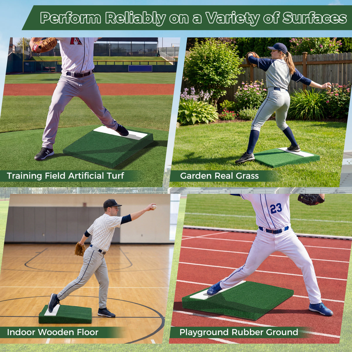 Portable Baseball Pitching Mound with EVA Landing Plate & Carry Handle
