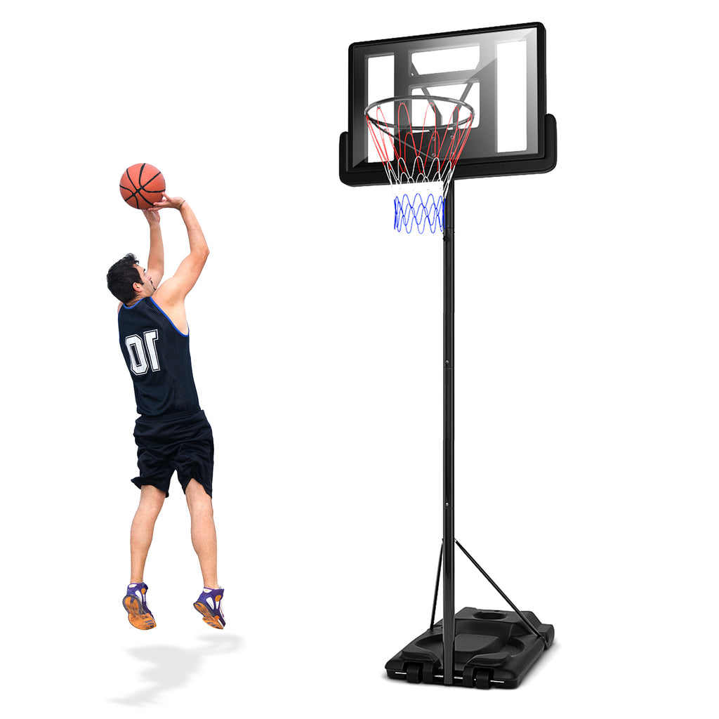 Height Adjustable Portable Shatterproof Basketball Hoop with 2 Nets - 8.5-10 FT, Outdoor Indoor