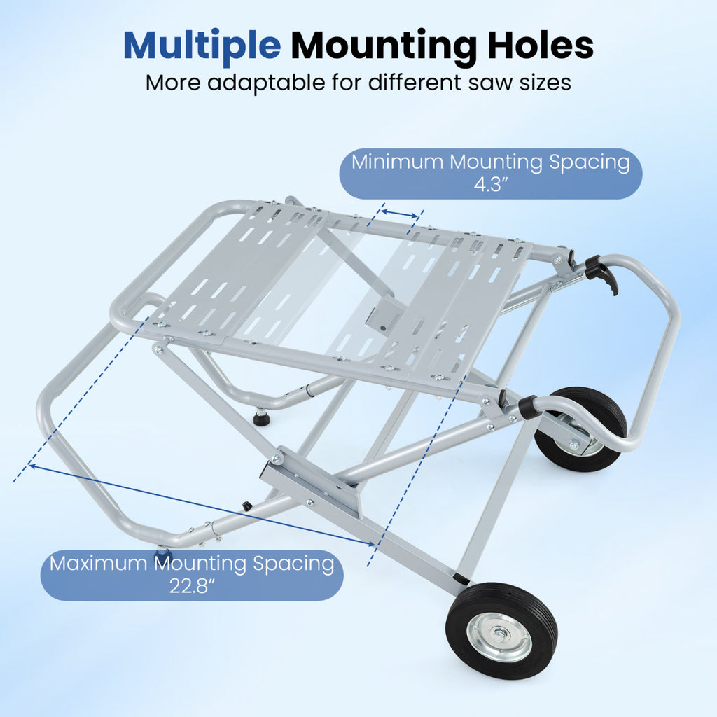 Portable Table Saw Stand Rolling Foldable Heavy Duty Metal Base with