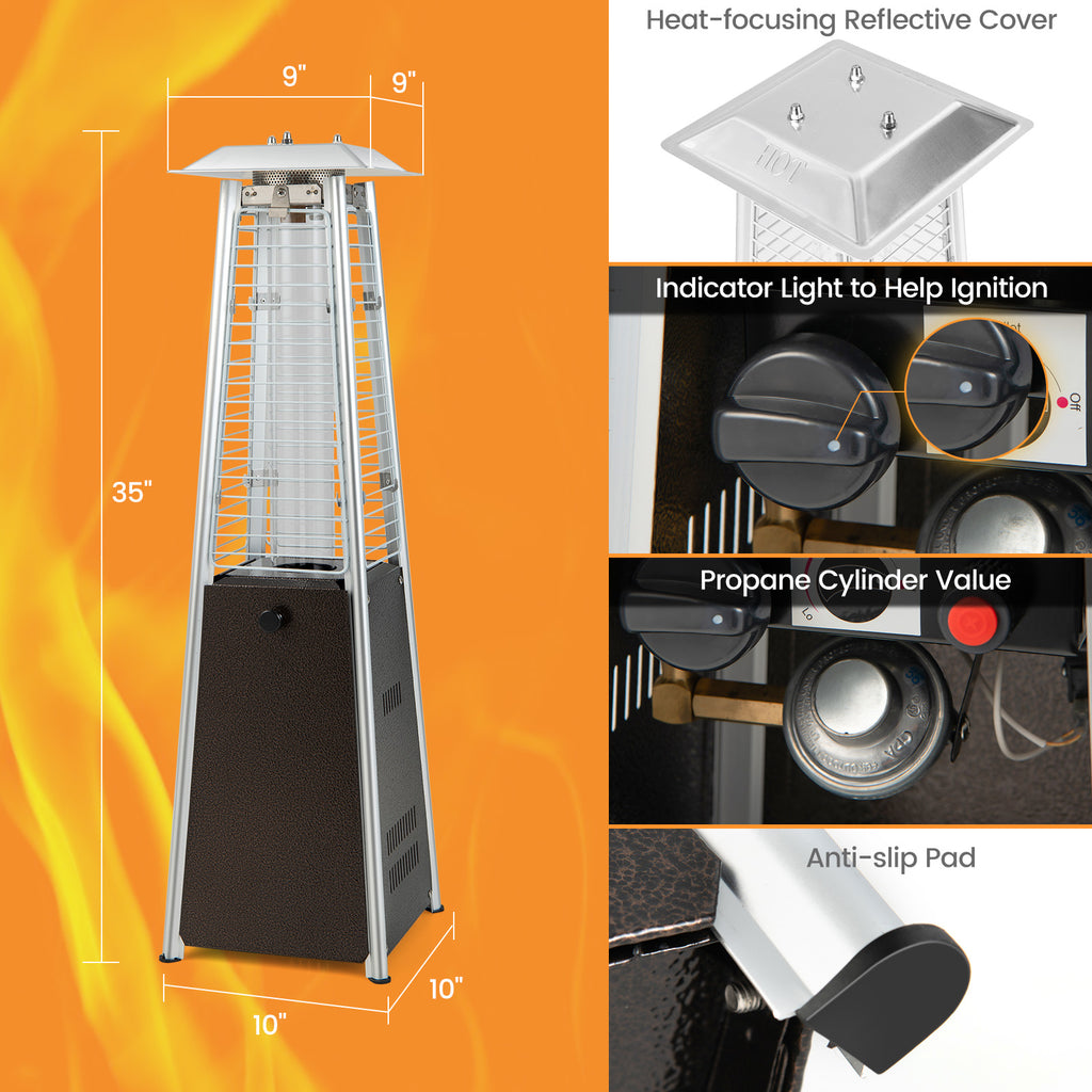 9500 BTU Portable Tabletop Patio Heater - Black