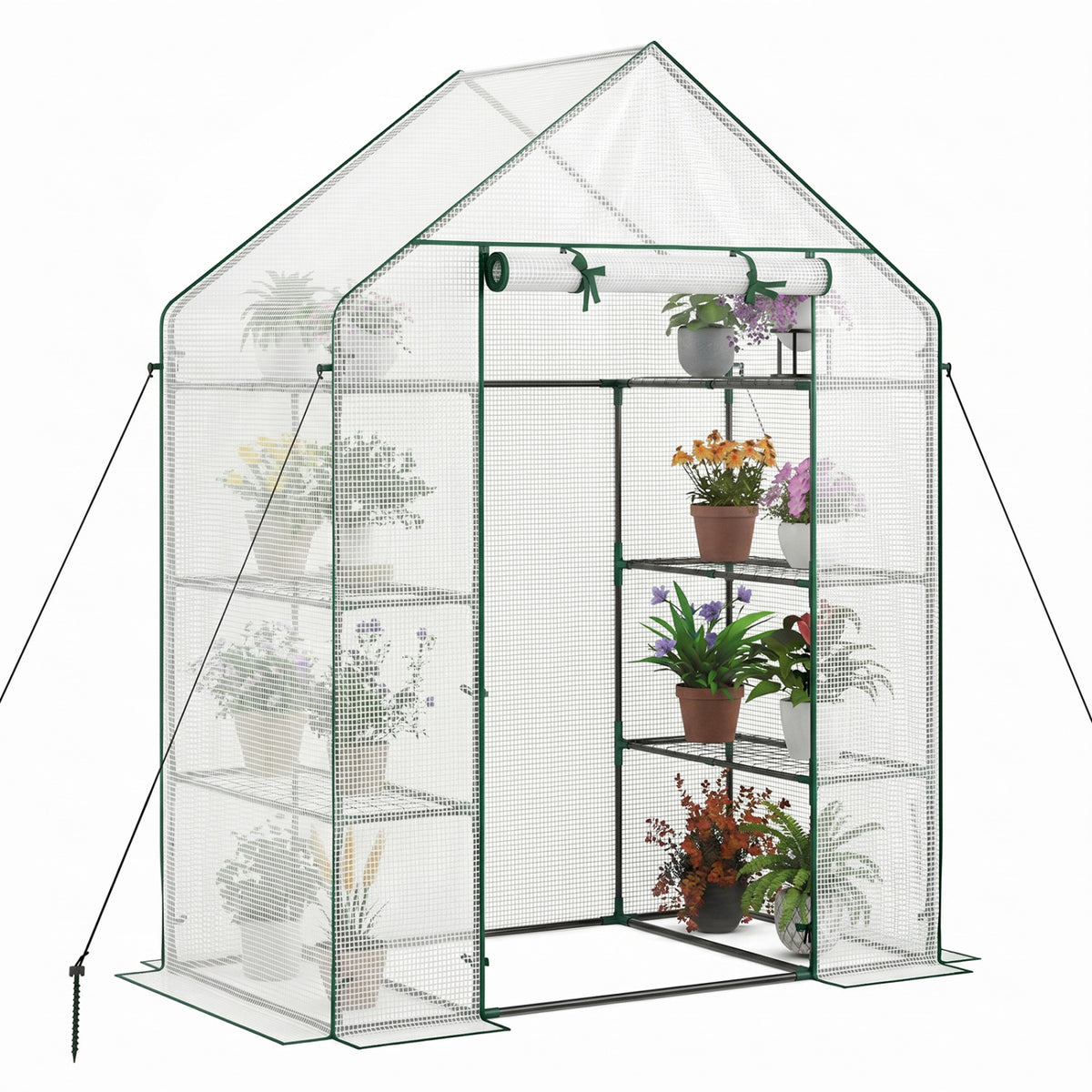 Portable Walk-in Greenhouse with 3 Tiers and 6 Shelves