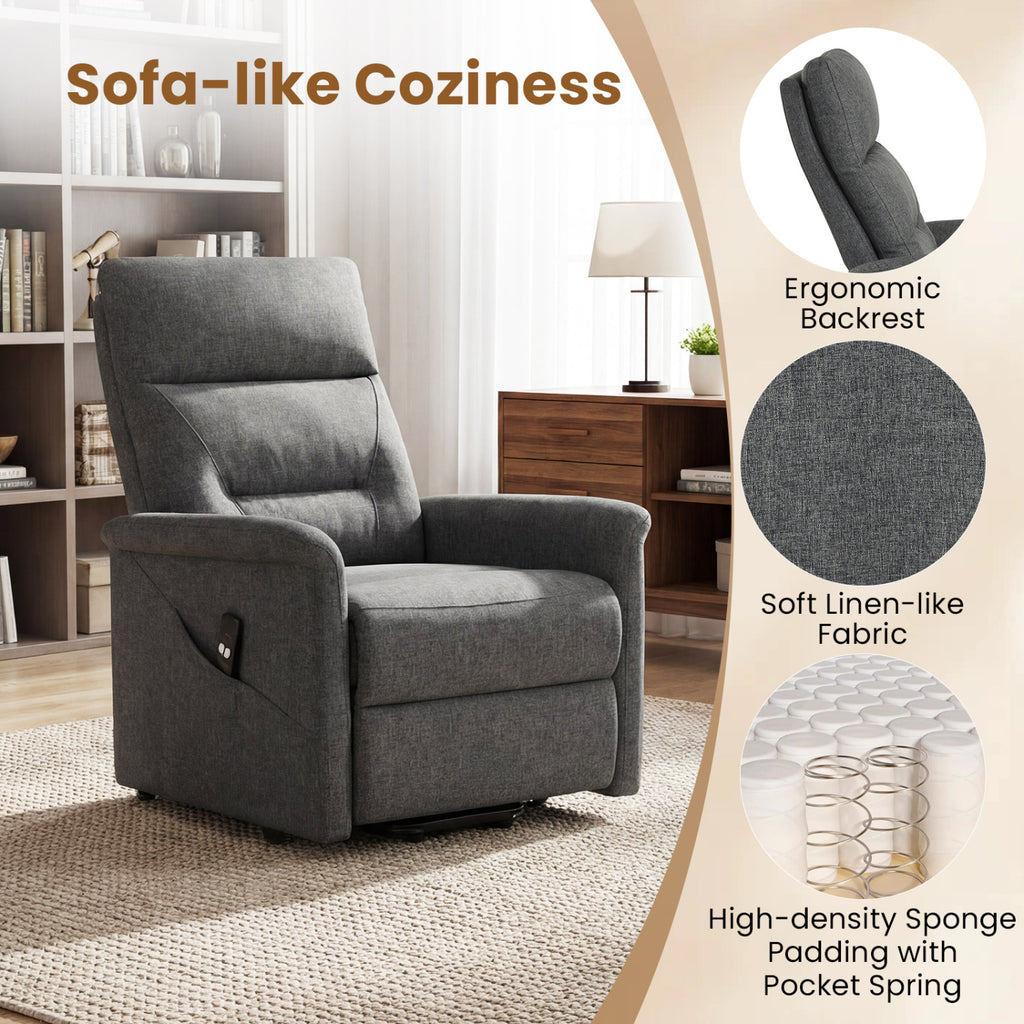 Power Lift Recliner Chair for Elderly – Gray
