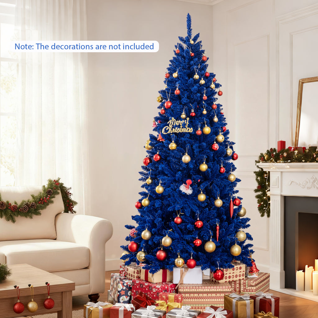 7 ft Blue Pre-Lit Artificial Christmas Tree with 340 LED Lights & 3 Modes