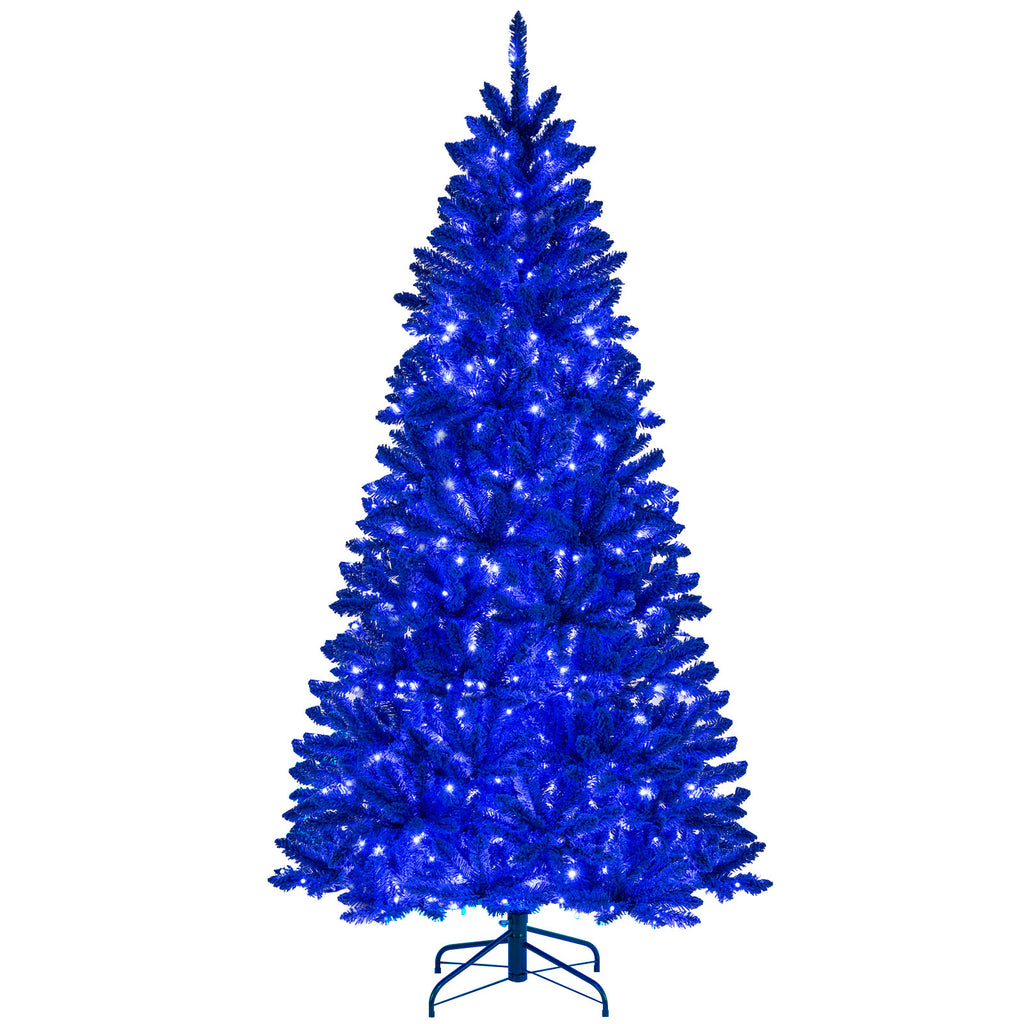 7 ft Blue Pre-Lit Artificial Christmas Tree with 340 LED Lights & 3 Modes