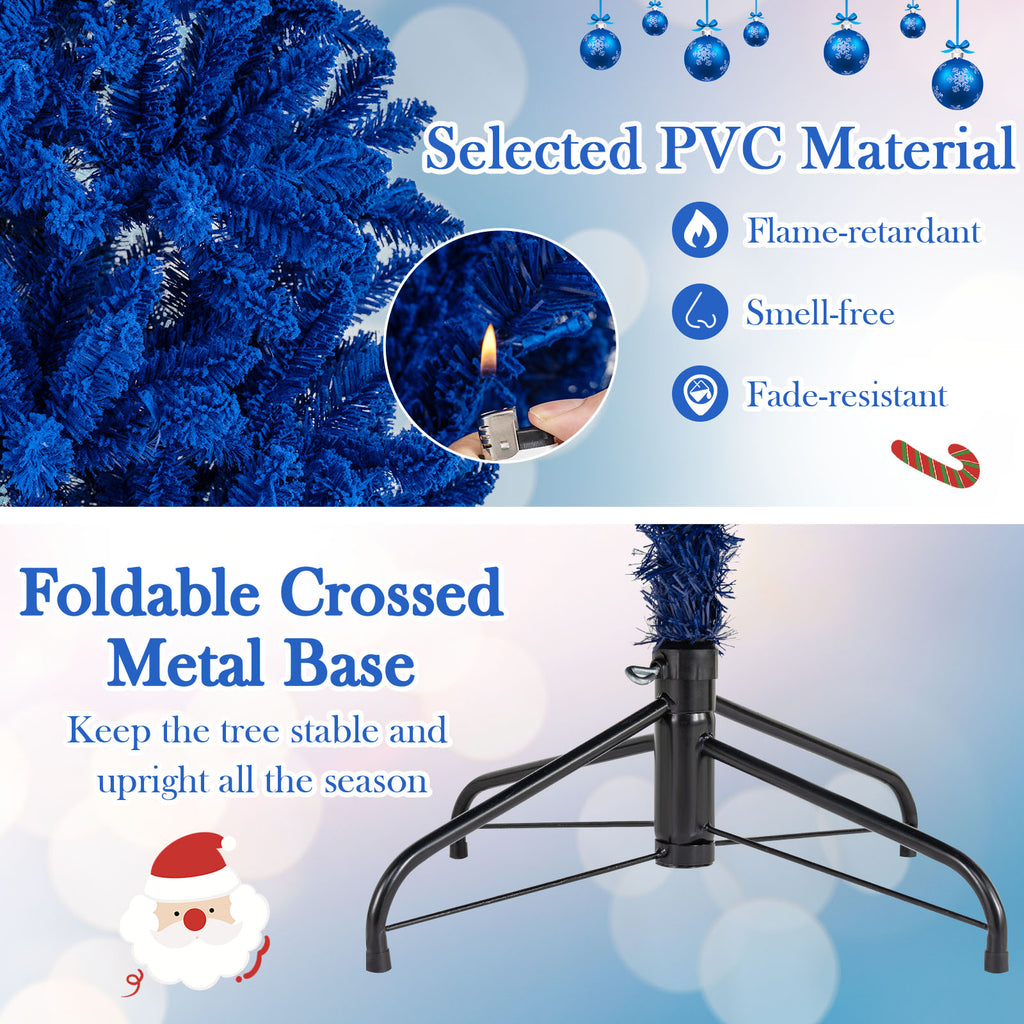 7 ft Blue Pre-Lit Artificial Christmas Tree with 340 LED Lights & 3 Modes