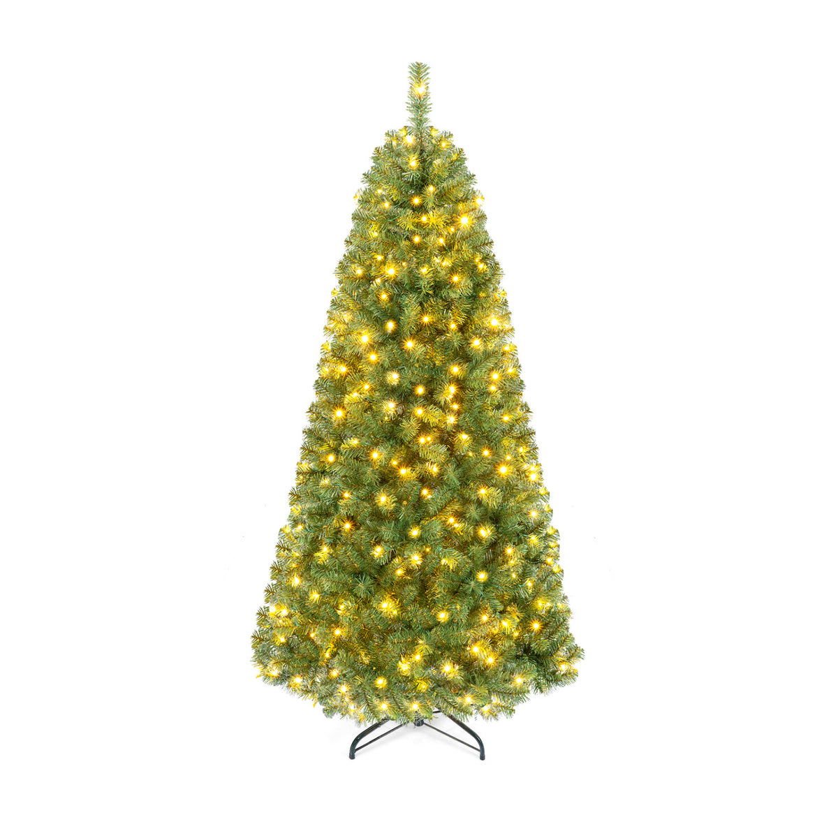 Pre-Lit Green Artificial Christmas Tree with Full Branch Tips - 6 Ft, Multi-Color LED Lights