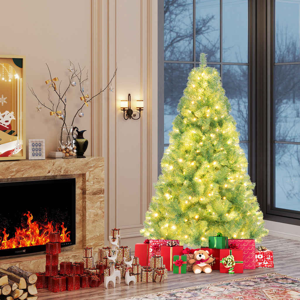 Green 6ft Pre-Lit Artificial Christmas Tree with 688 Tips & 250 LED Lights