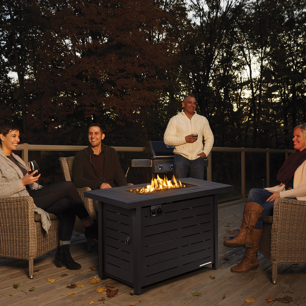 42 Inch 60,000 BTU Fire Pit Table - Alloy Steel Tabletop