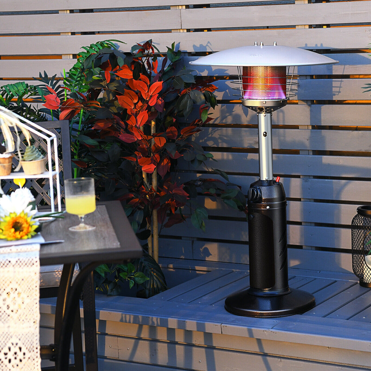 11000 BTU Portable Tabletop Propane Patio Heater - Black