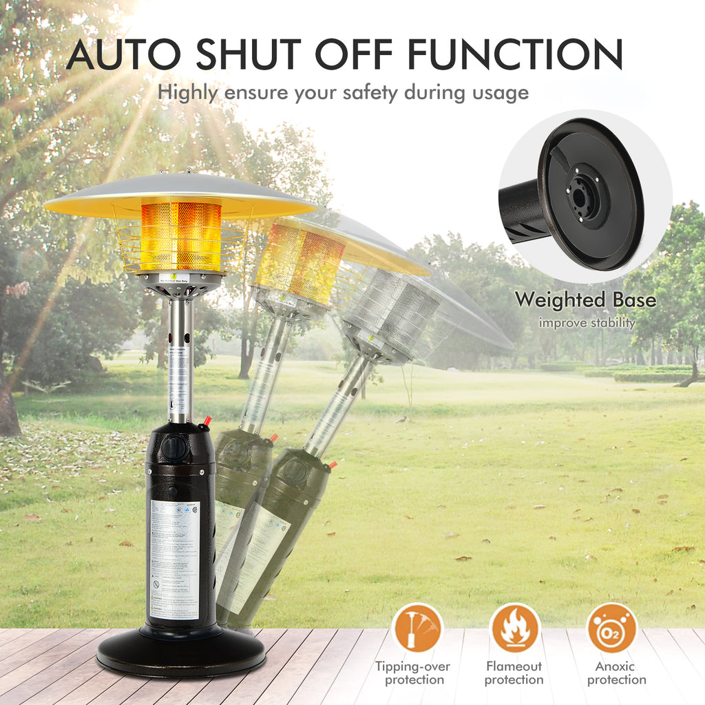 11000 BTU Portable Tabletop Propane Patio Heater - Black