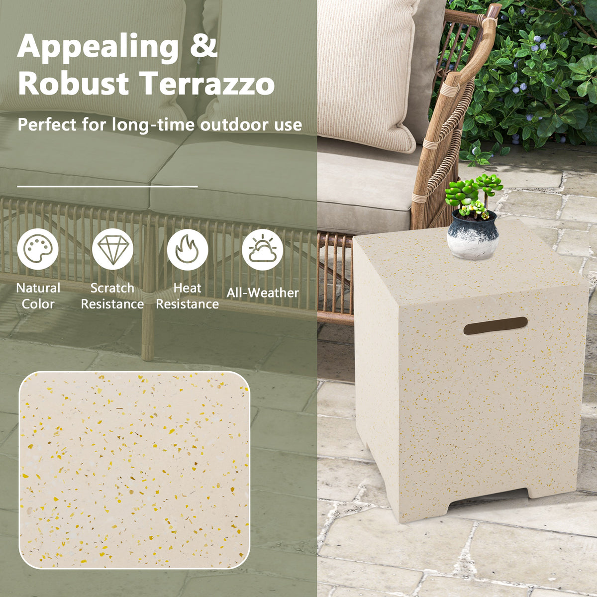 Gas Tank Holder Side Table with Protective Cover