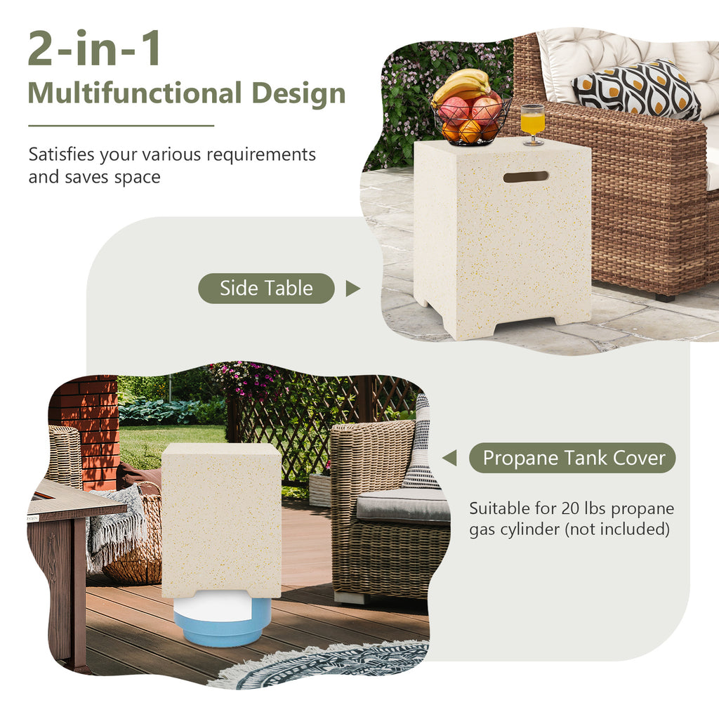 Gas Tank Holder Side Table with Protective Cover