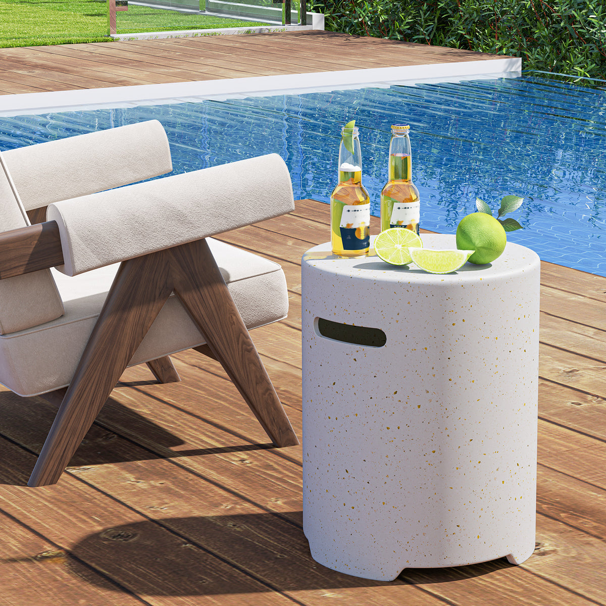 Propane Tank Cover Table with Side Handles - Tank Holder