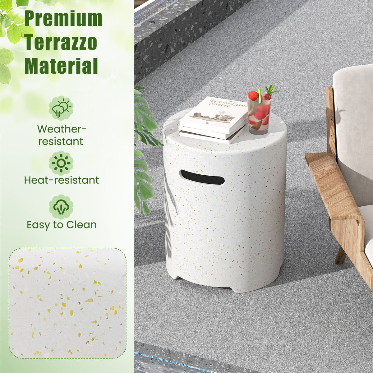 Propane Tank Cover Table with Side Handles - Tank Holder
