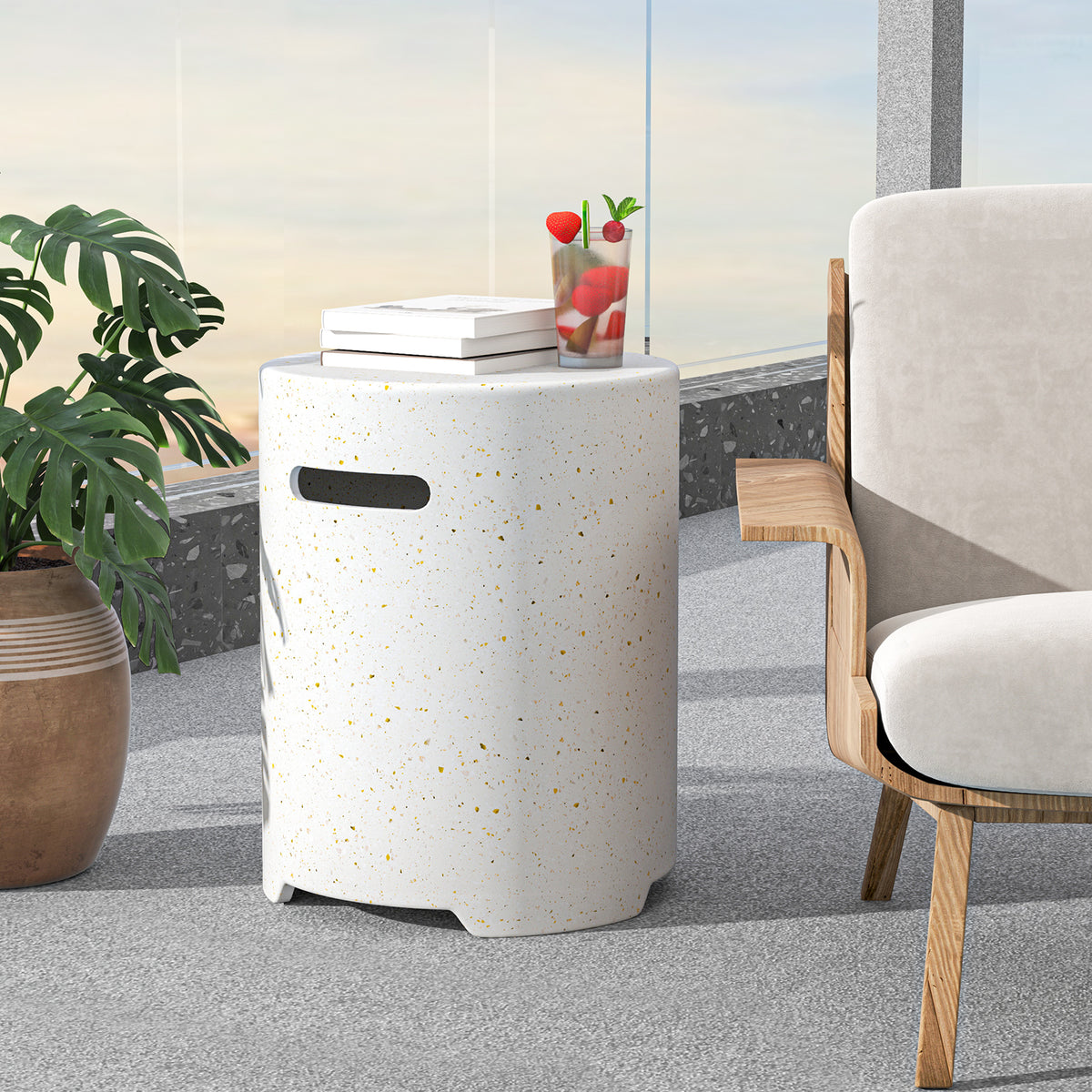 Propane Tank Cover Table with Side Handles - Tank Holder