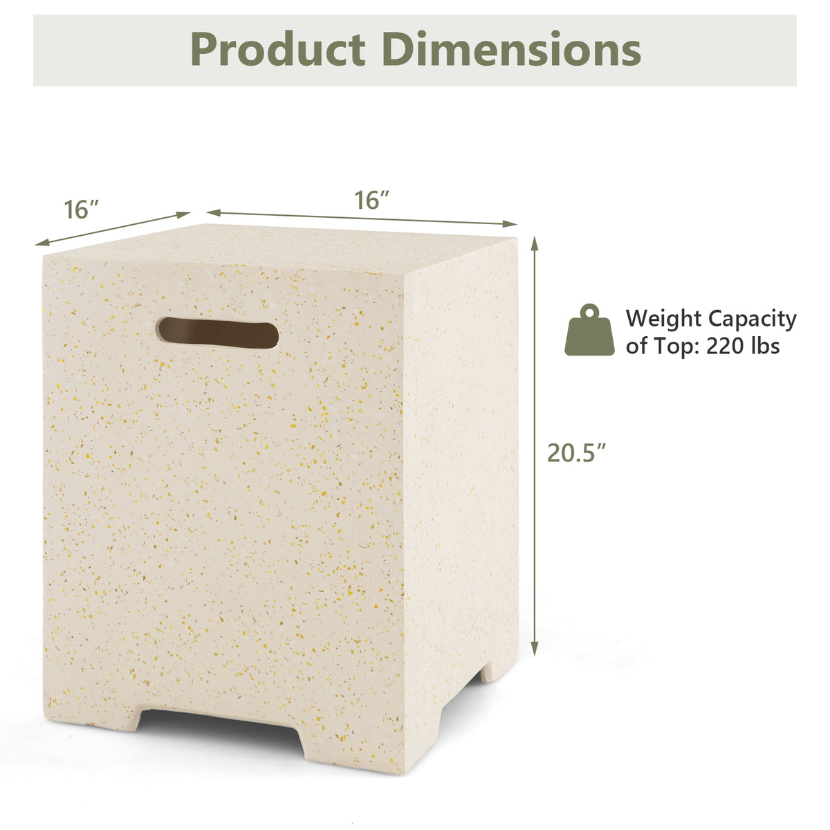 Gas Tank Holder Side Table with Protective Cover