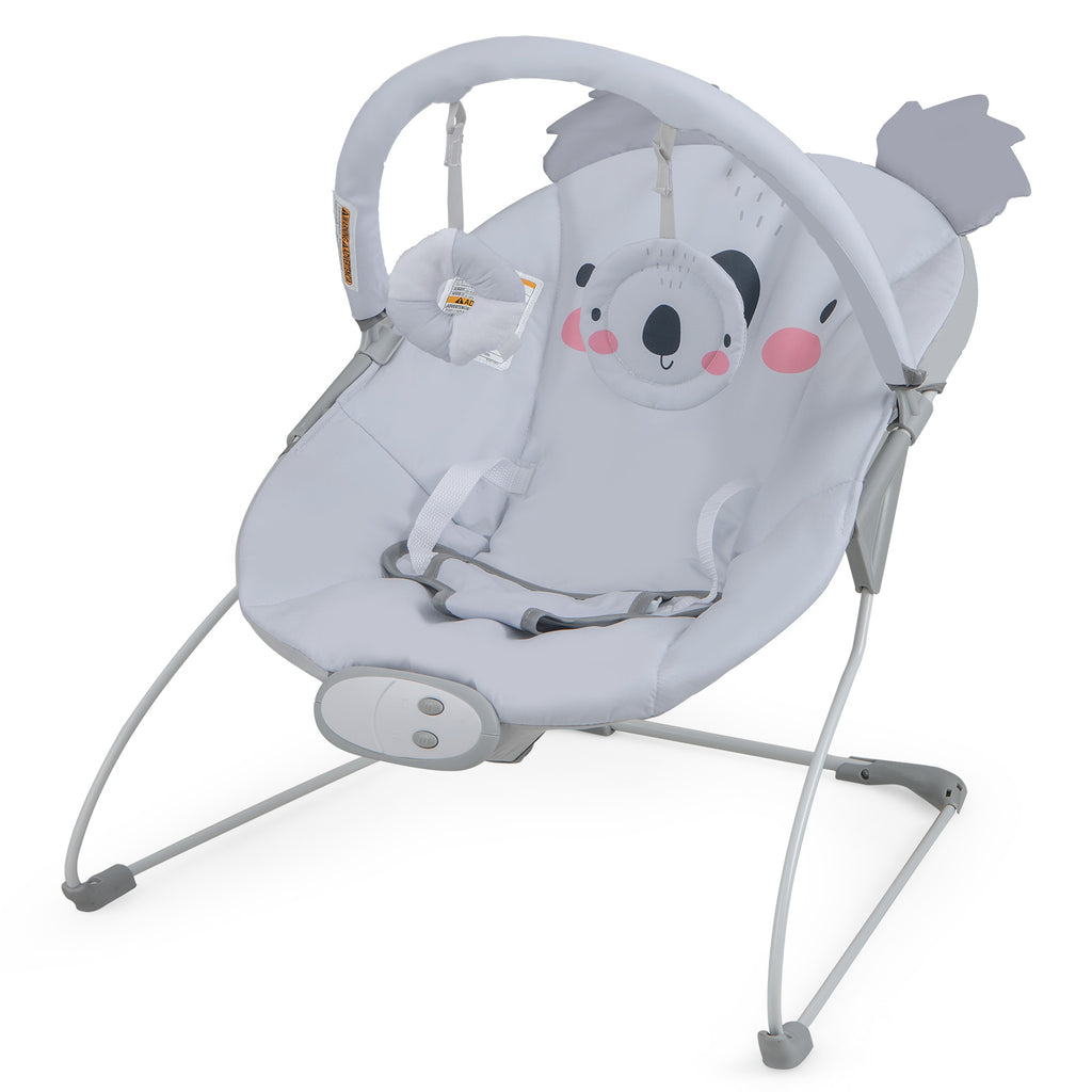 Portable Baby Bouncer Infant Rocker Seat with Detachable Toy Bar - Gray