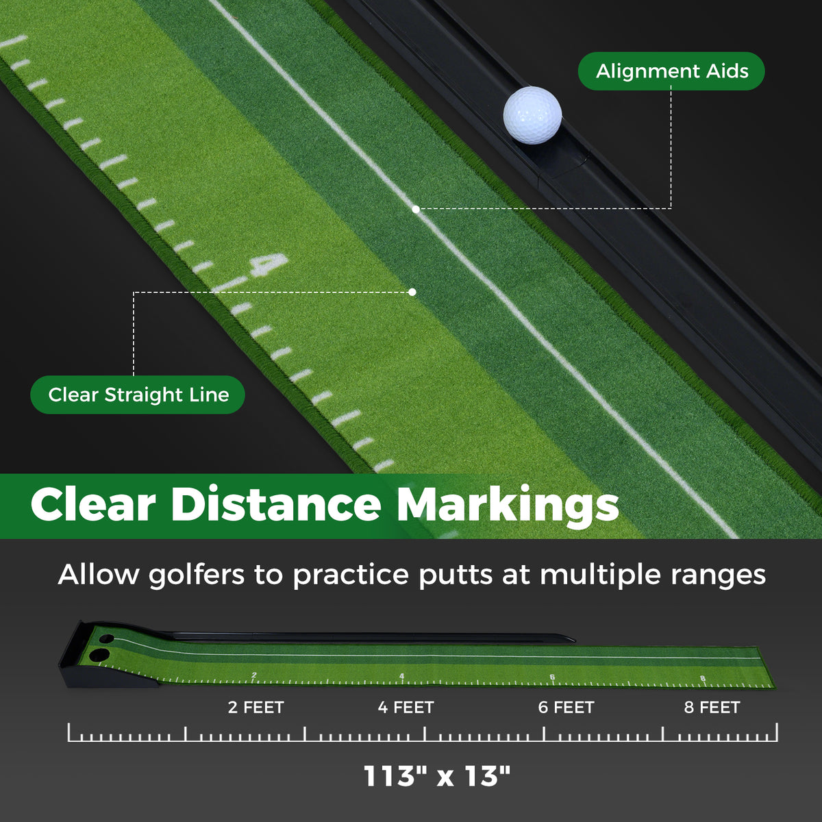 Indoor Golf Putting Mat with Auto Ball Return - Practice & Training