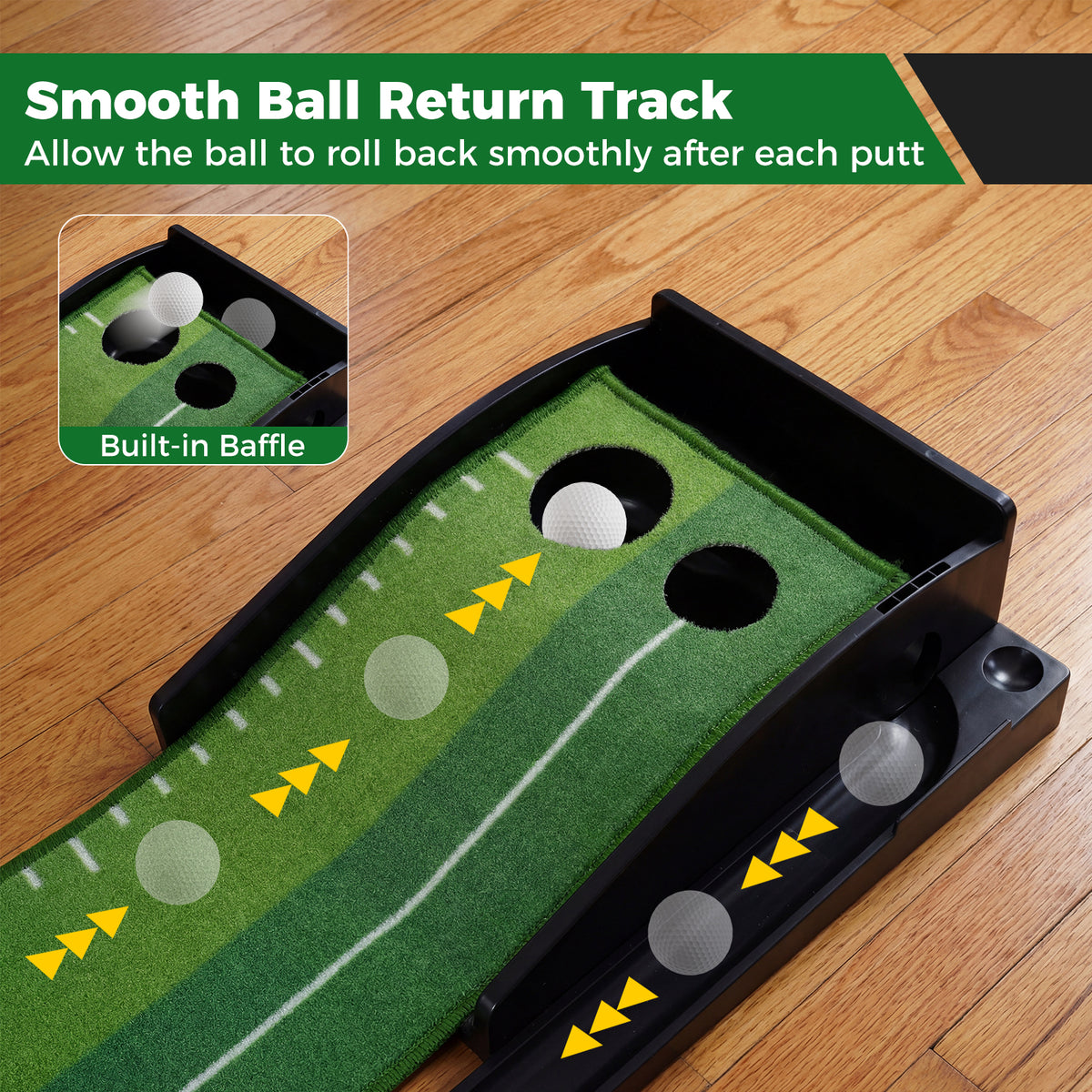 Indoor Golf Putting Mat with Auto Ball Return - Practice & Training