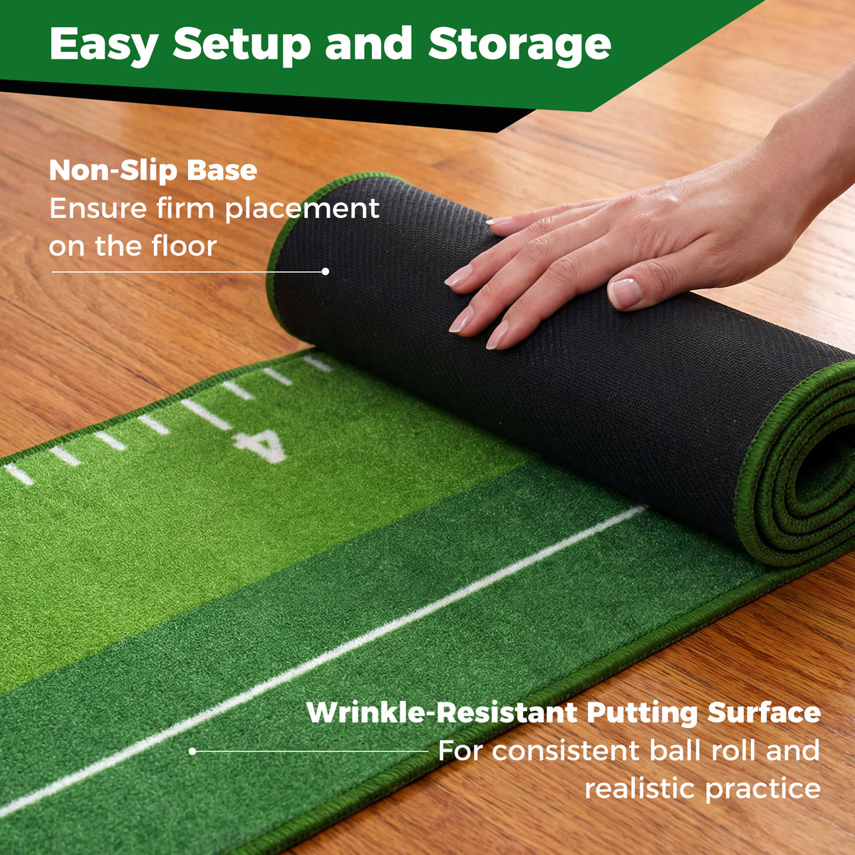 Indoor Golf Putting Mat with Auto Ball Return - Practice & Training