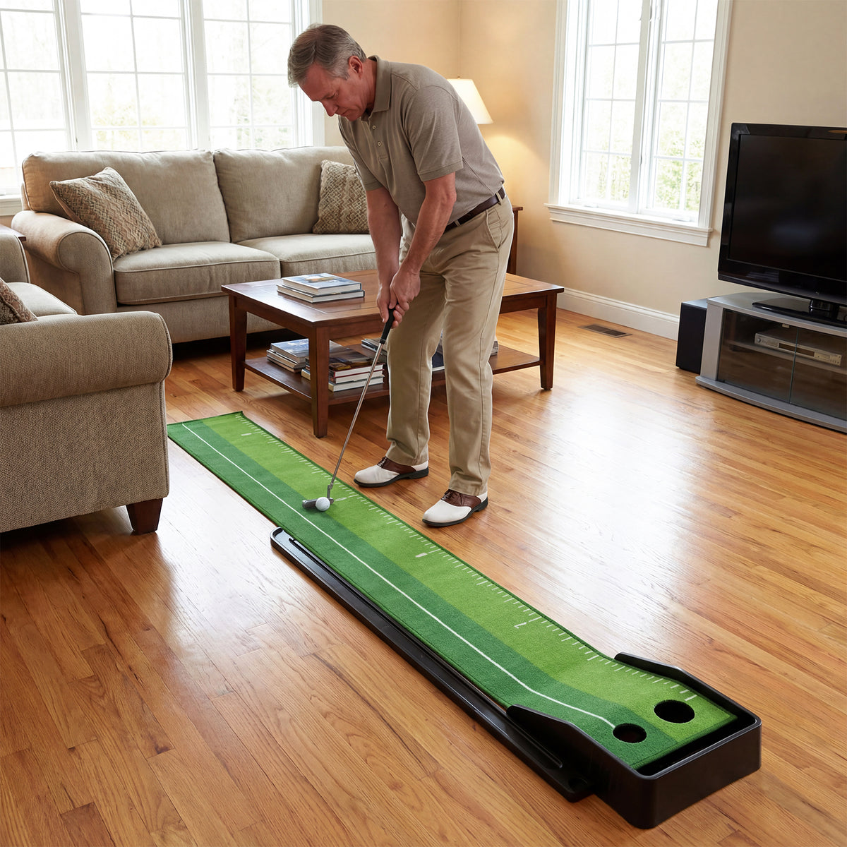 Indoor Golf Putting Mat with Auto Ball Return - Practice & Training