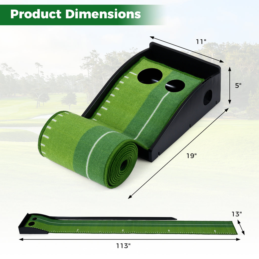 Indoor Golf Putting Mat with Auto Ball Return - Practice & Training
