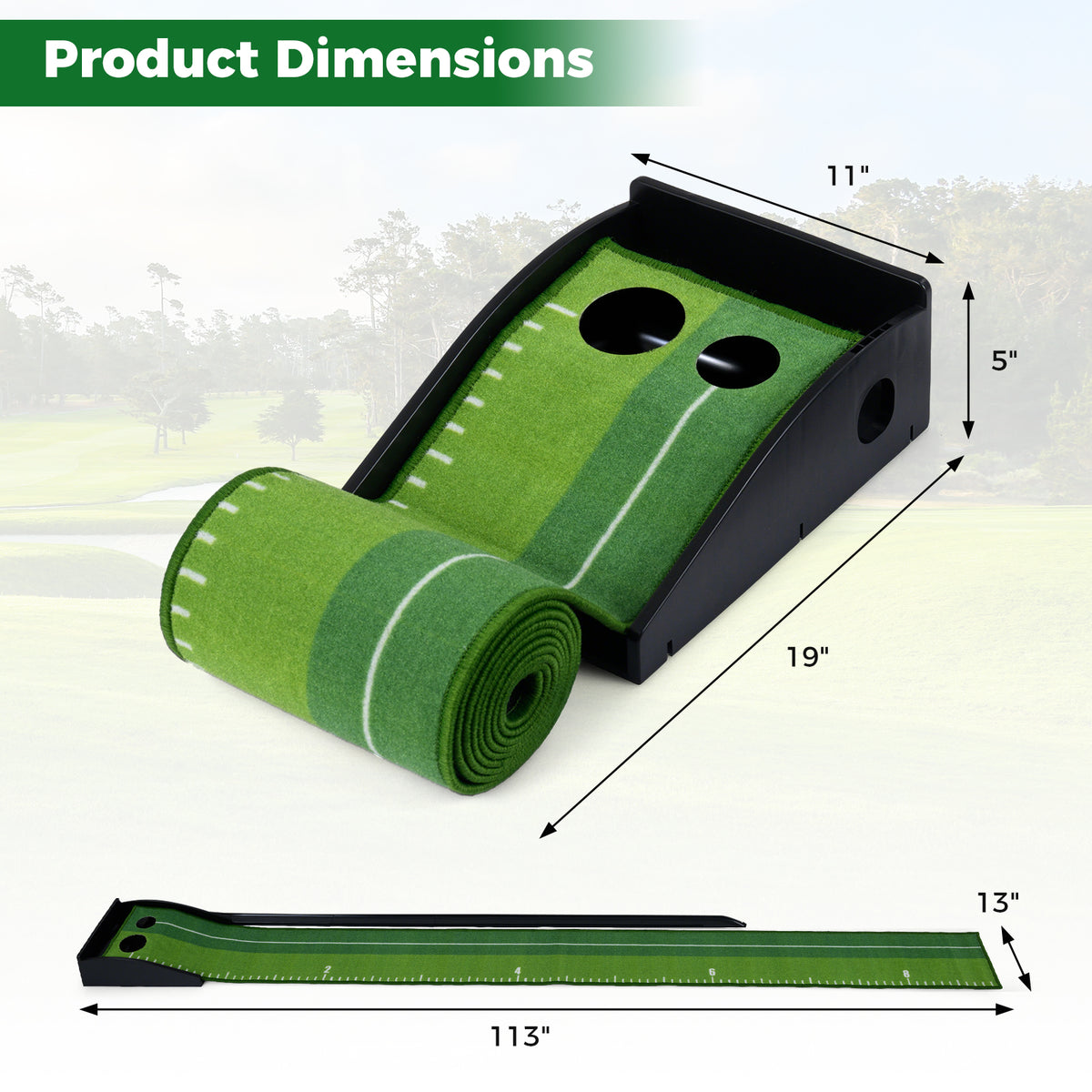 Indoor Golf Putting Mat with Auto Ball Return - Practice & Training