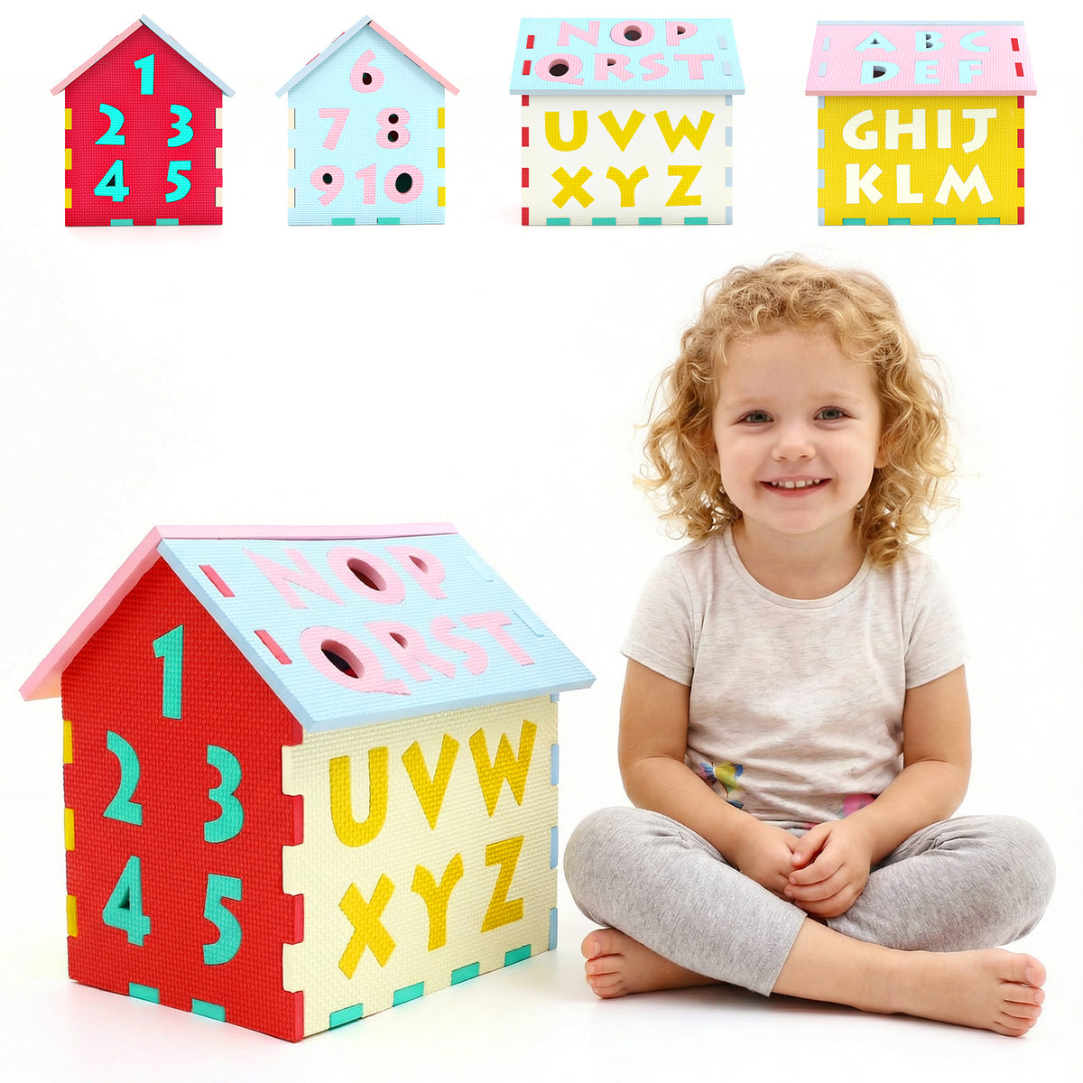 Puzzle Floor Mats with Interlocking Alphabet and Numbers - Style 4 for Kids