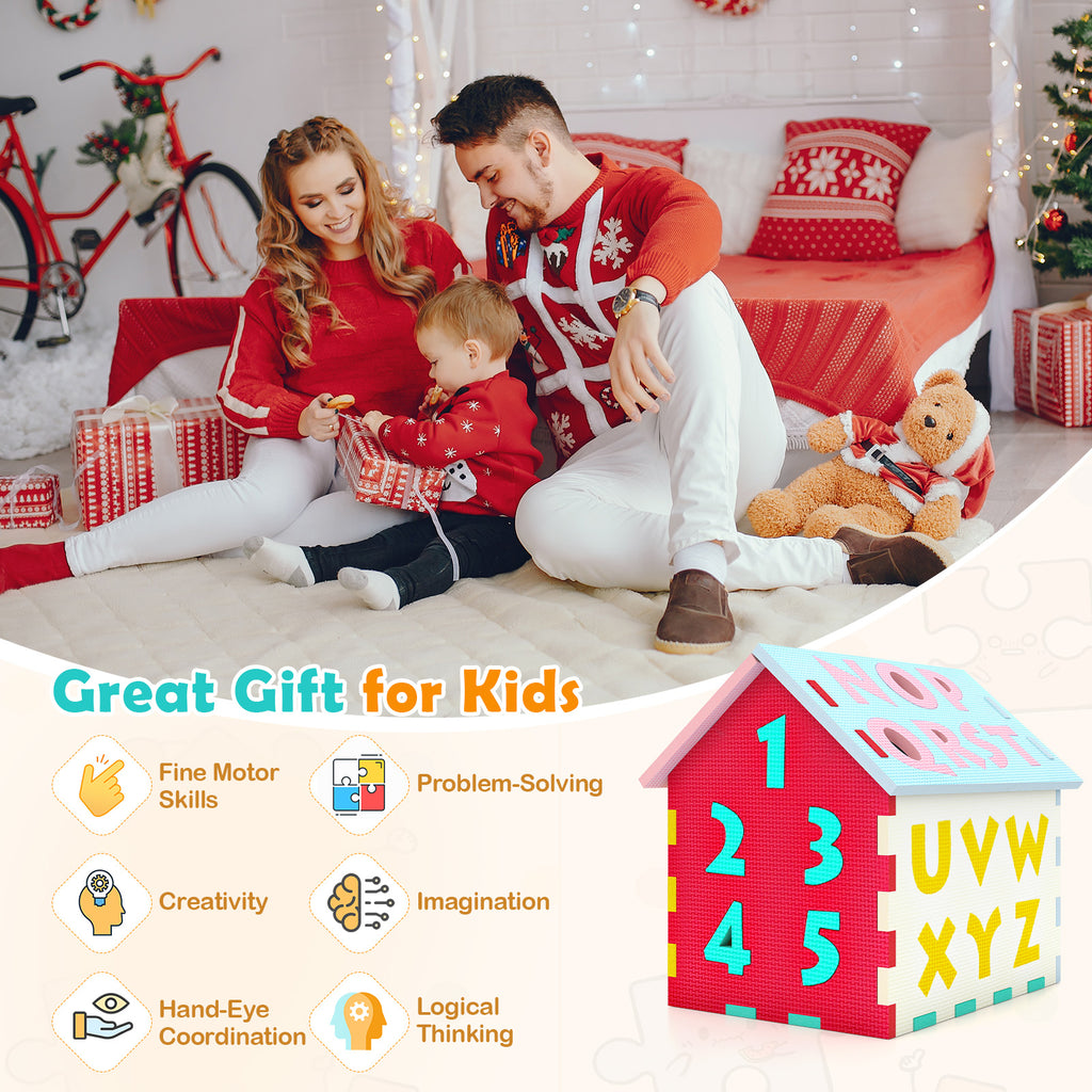 Puzzle Floor Mats with Interlocking Alphabet and Numbers - Style 4 for Kids