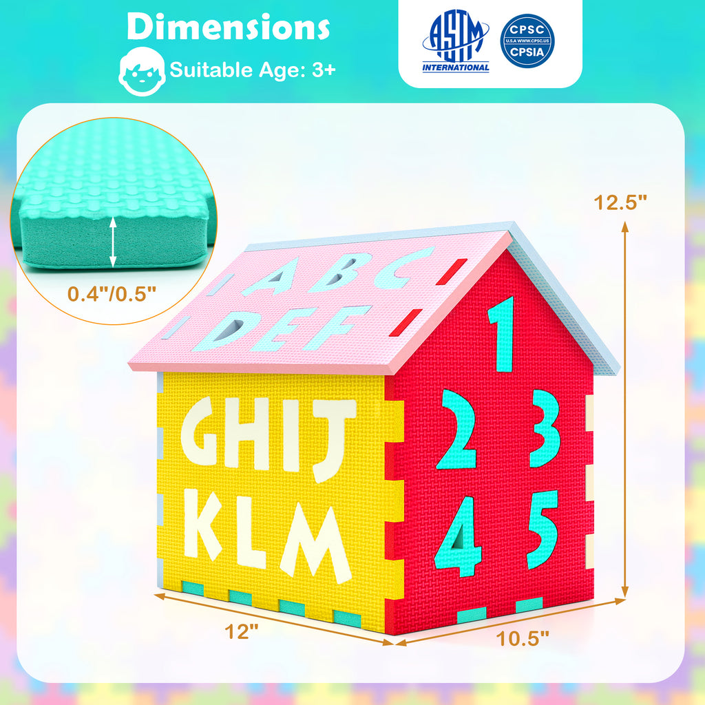 Puzzle Floor Mats with Interlocking Alphabet and Numbers - Style 4 for Kids