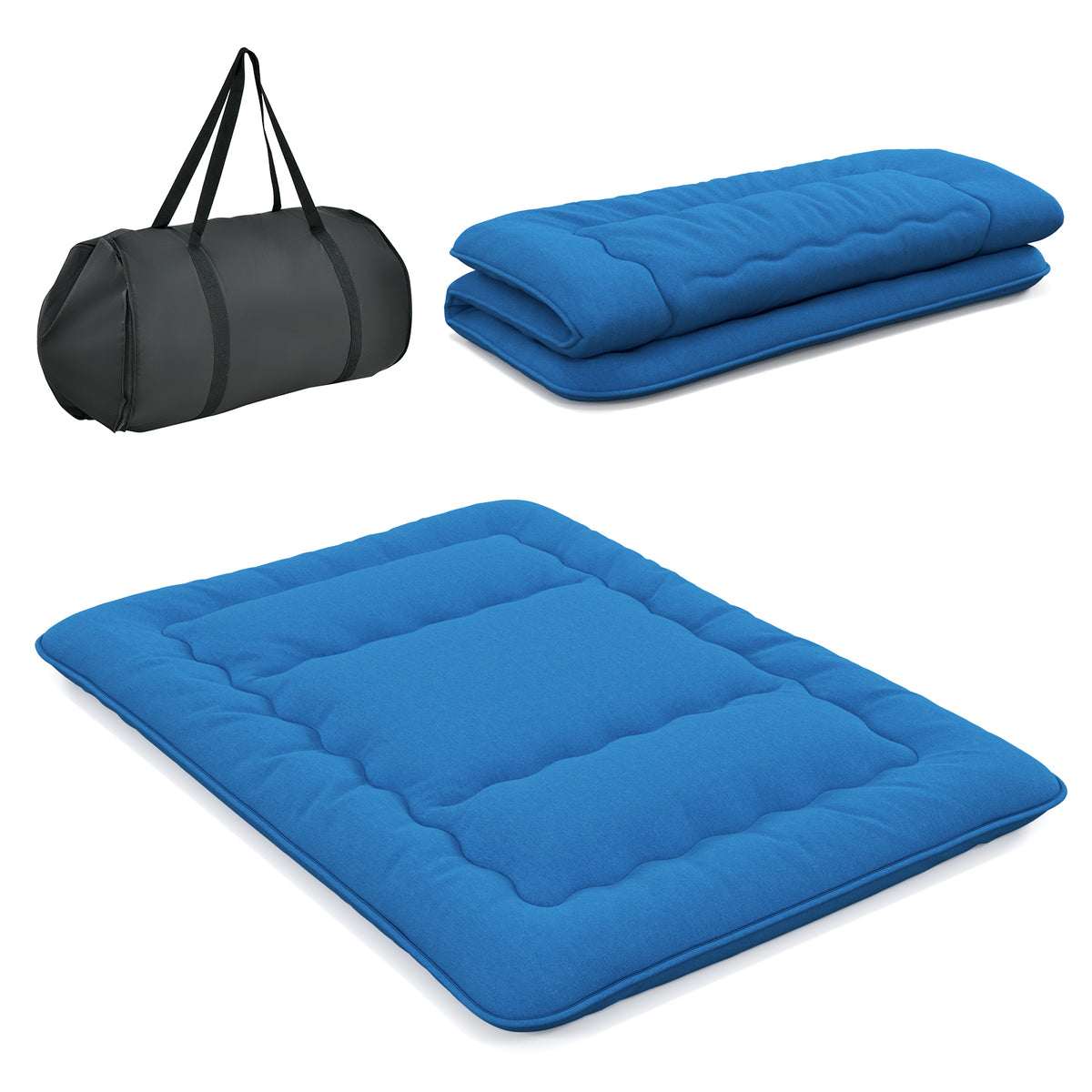 Futon Mattress with Washable Cover – Black, Full Size