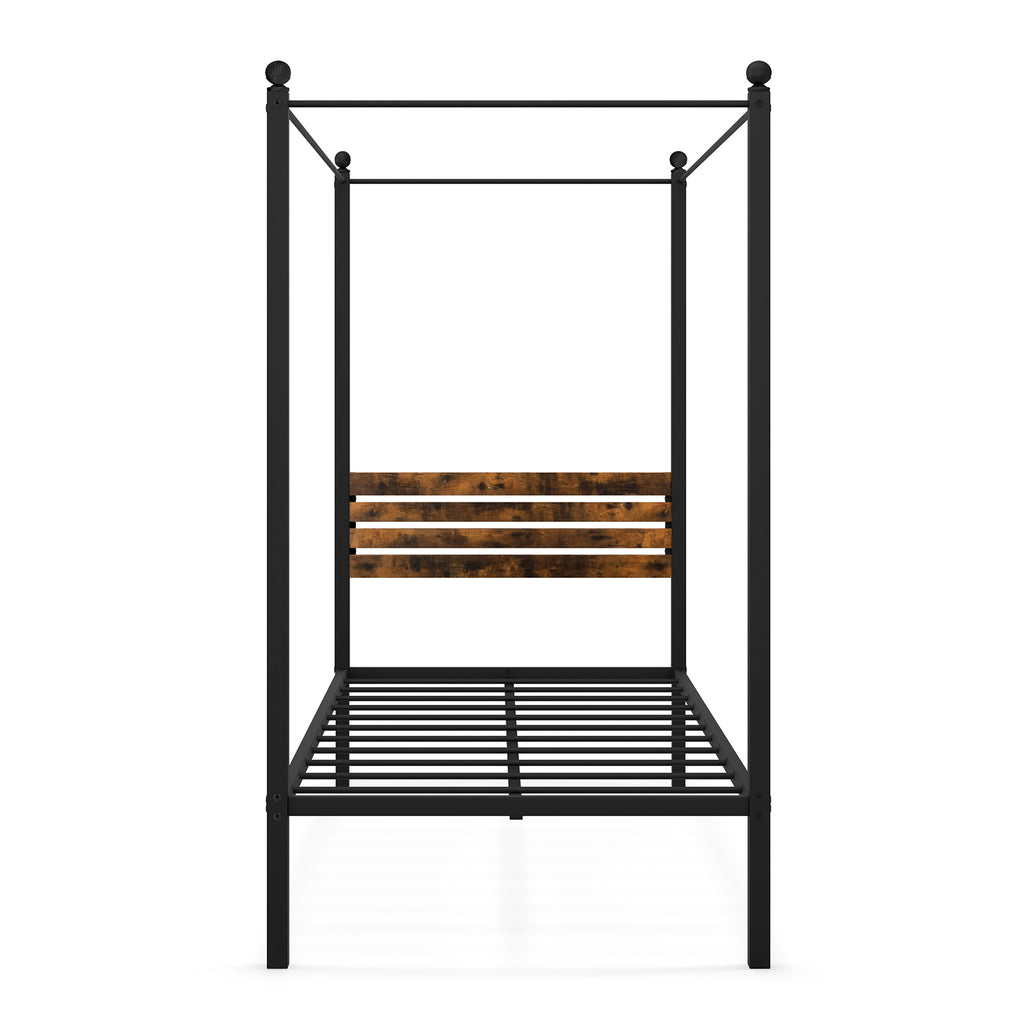 Twin Size Canopy Bed Frame with Under Bed Storage