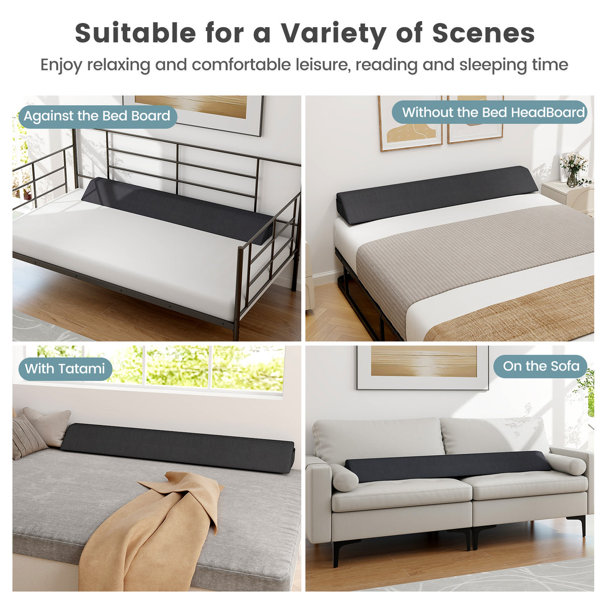 Bed Wedge Pillow Queen Size with Storage Bag