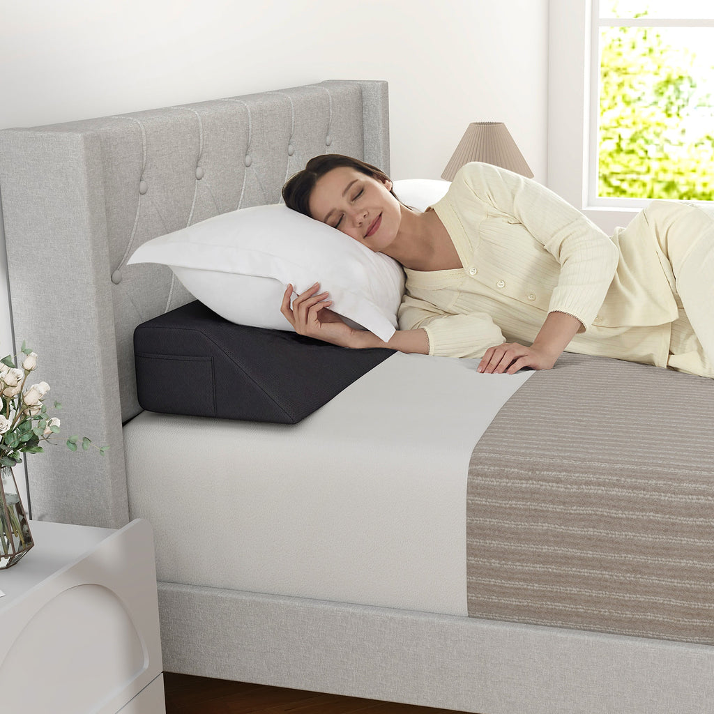 Bed Wedge Pillow Queen Size with Storage Bag
