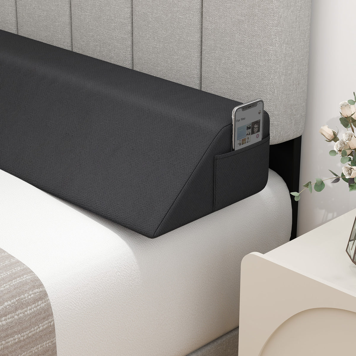 Bed Wedge Pillow Queen Size with Storage Bag