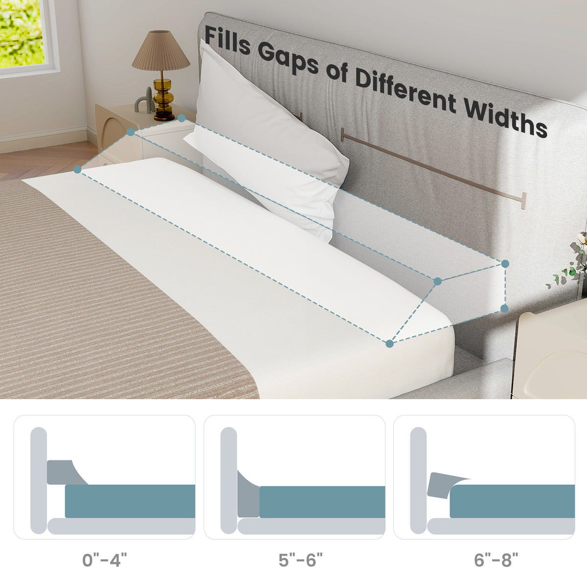 Bed Wedge Pillow Queen Size with Storage Bag