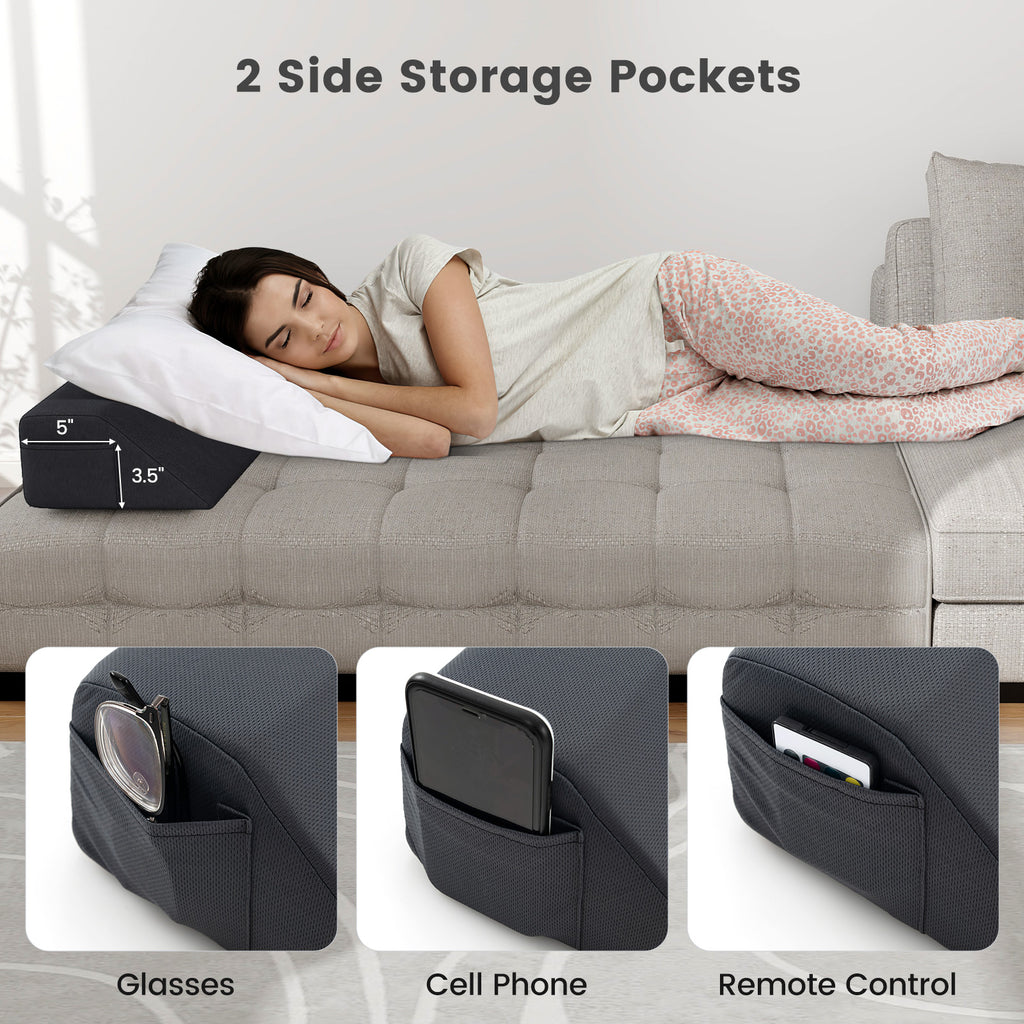 Bed Wedge Pillow Queen Size with Storage Bag