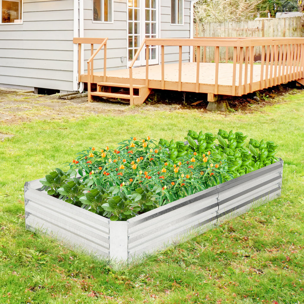 Galvanized Raised Garden Bed 6 x 3 ft with Open Base
