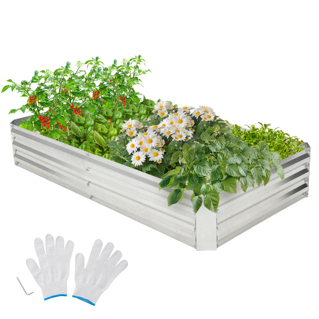 Galvanized Raised Garden Bed 6 x 3 ft with Open Base