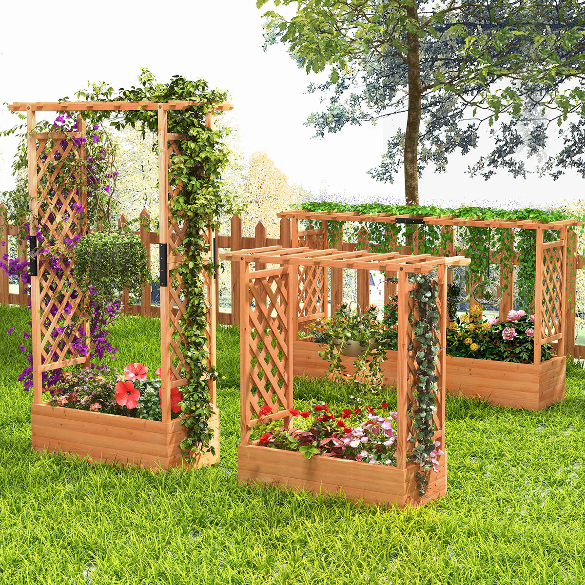 Raised Garden Bed with Arch Trellis – 43.5 x 17.5 x 72 Inch, Orange