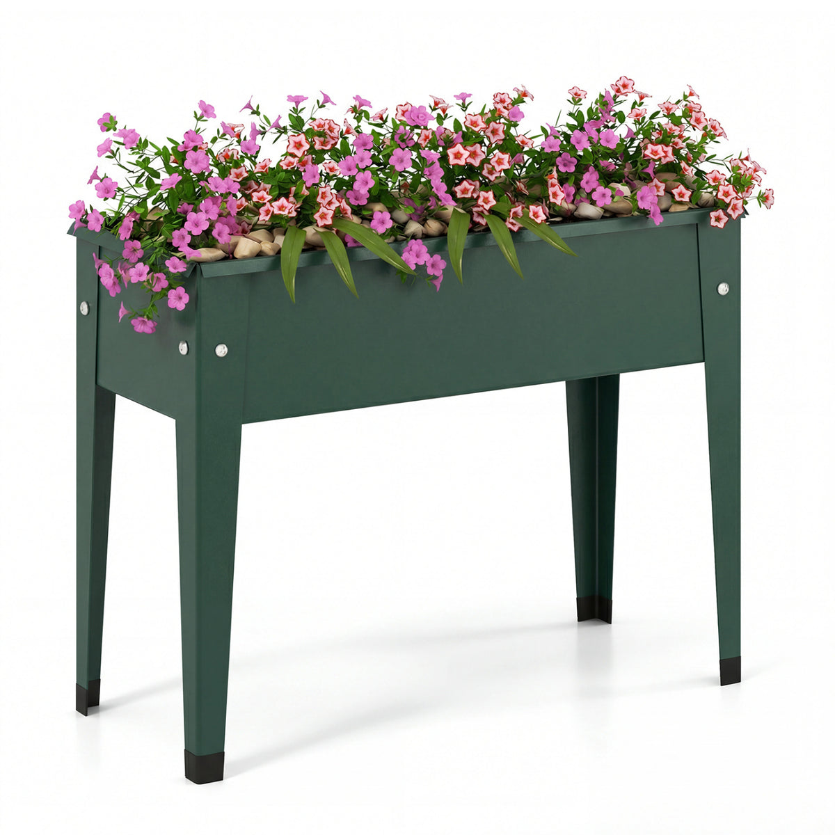 Raised Garden Bed 24x11x18 Inch Metal Planter Box Black