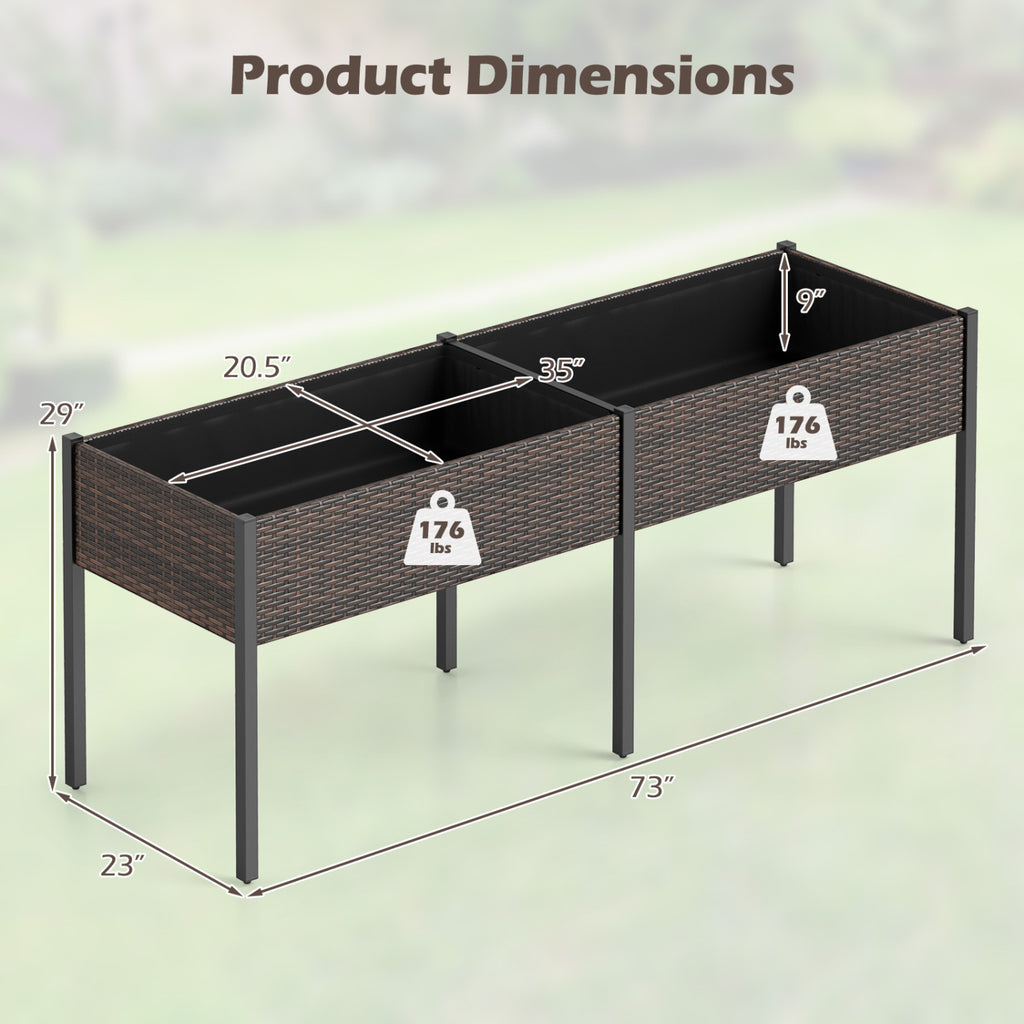Raised Garden Bed with Legs and Removable Liner for Vegetables Herbs