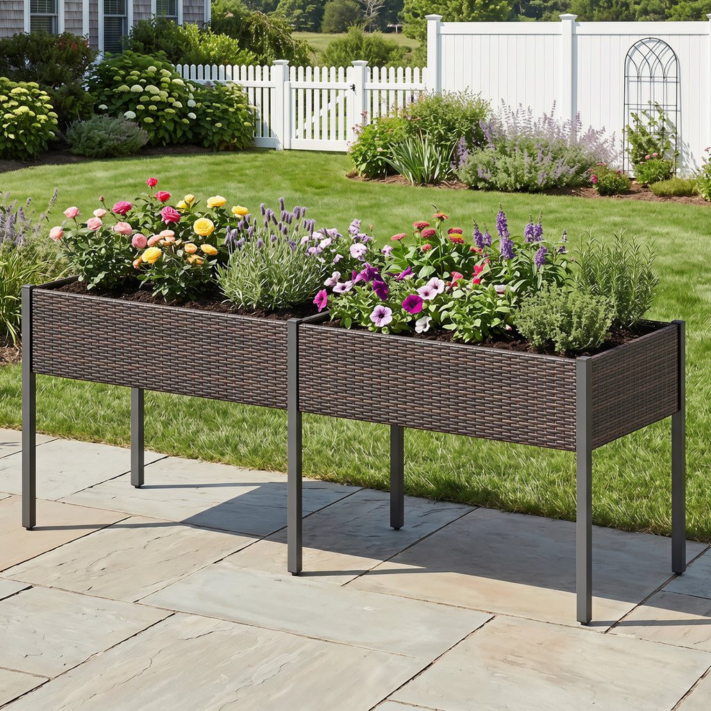 Raised Garden Bed with Legs and Removable Liner for Vegetables Herbs