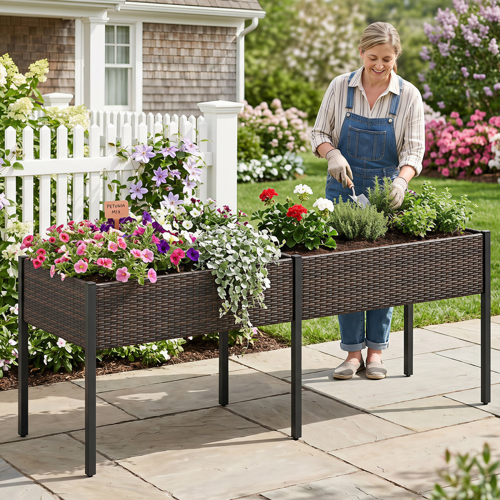 Raised Garden Bed with Legs and Removable Liner for Vegetables Herbs