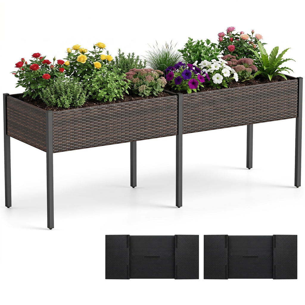Raised Garden Bed with Legs and Removable Liner for Vegetables Herbs