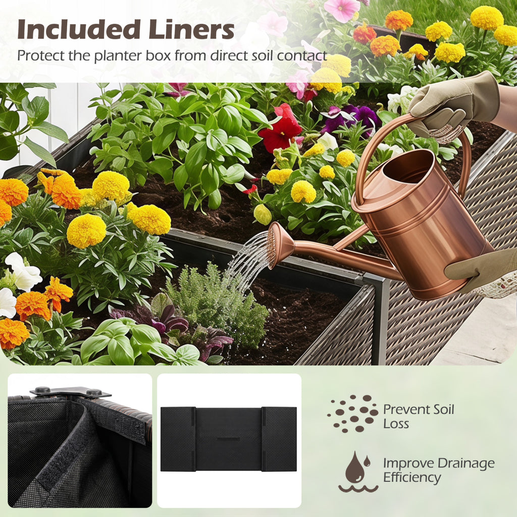 Raised Garden Bed with Legs and Removable Liner for Vegetables Herbs